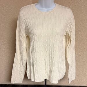 4/$15 St. John's Bay Women's Ivory Cable Knit Sweater